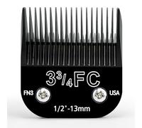Detachable Steel Pet Dog Clipper Blades,Size-3 3/4FC,Compatible with Andis Cut Length 1/2"(13mm),Compatible with Oster A5, Wahl KM Series Clippers, Made of Steel Blade and Stainless Steel Blade