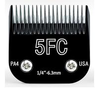 Detachable Steel Pet Dog Clipper Blades,Size-5FC,Compatible with Andis Cut Length 1/4"(6.3mm),Compatible with Oster A5, Wahl KM Series Clippers, Made of Steel Blade and Stainless Steel Blade