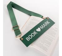 Detachable Strap Bookmark,Embroidered Leather Bookmarks for Women,Unique Cool Funnys Bookmarks Carrier for Women,Readers,Book Lovers (Green)
