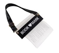 Detachable Strap Bookmark,Embroidered Leather Bookmarks for Women,Unique Cool Funnys Bookmarks Carrier for Women,Readers,Book Lovers (Black)