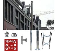 Detachable Surveillance Camera Pole for Outside, Ground Mount Security Cameras Attachment Post with Cage Frame, CCTV Rod/Monitoring Brackets(A,19.7ft/6m)