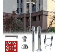 Detachable Surveillance Camera Pole for Outside, Ground Mount Security Cameras Attachment Post with Cage Frame, CCTV Rod/Monitoring Brackets(C,19.7ft/6m)