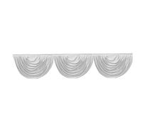 Detachable SWAG 3m Long Hook and loop fastening For Stage Curtain Table Skirt Wedding Backdrop Lambrequin (WHITE, 1 PC)