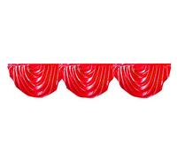 Detachable SWAG 3m Long Hook and loop fastening For Stage Curtain Table Skirt Wedding Backdrop Lambrequin (RED, 1 PC)