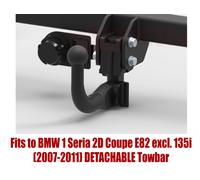 DETACHABLE Tow Bar For BMW 1 E82 2D Coupe (2007-2011) & NO ELECTRICS - B046