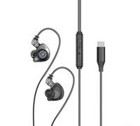 Detachable USB C Earbuds with Volume Control, HiFi Bass Stereo Noise Isolating In-Ear Headphones, 1.2M Tangle-Free Cord for Gaming Music(Black)