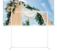 Detachable Wedding Arch and Balloon Hoop Stand 2m x 25m Gold and White Metal Backdrop Frame Stable for Birthday Parties Events Holiday Photography Indoor Outdoor Use