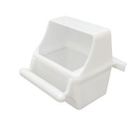 Detachable White Plastic Bird Feeder - 9.6x5.5x9cm, Lightweight 60g, Spill-Proof Design for Parrots, Cockatiels, Lovebirds, Canaries, & Refilling, Cage-Compatible, Food-Safe Material