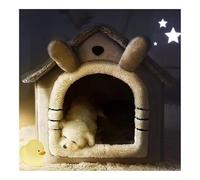 Detachable Windproof Pet Shelter All-Season Cat Bed Indoor Dog House Portable Waterproof Home with Quick-Release Cover Anti-Slip Design for Small Pets Accessories(A,M 40x35x38CM)