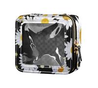 Detail Daisies Flowers Flowers Golden Sunrays Cute Makeup Bag Transparent Waterproof Travel Leather Cosmetic Bag for Travel, Multi, 1 Size, Colorful, Multicolor., One Size, Colorful, Multicoloured.,