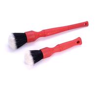 Detail Factory TriGrip Ultra-Soft Detailing Brush Set Comfortable Grip and Scratch-Free Cleaning for Exterior, Interior Panels, Emblems, Badges, Gauge Cluster, Infotainment Screen (Red)