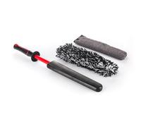 Detail Factory - Wheel Brush Kit with Interchangeable Microfiber Covers - Ultra-Soft Cleaning, Washing and Detailing Wheels, Tires, and Rims - Red