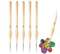 Detail Fine Tip Brush Set - 000 Thin Model Paint Brushes - Artist Professional Mini Paint Set of 5 - Watercolour, Oil, Acrylic - Craft Models, Fine Detailing, Art Line Drawing