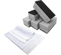 DETAIL GEAR 10pc Pro Ceramic Coating Set - 5x Microfibre Suede Cloths (12x10cm) & 5x Foam Applicator Pads - Premium Microfibre & Ergonomic Design for Ceramic Car Coating Application