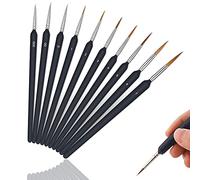 Detail Paint Brush Set, 10Pcs Miniature Brush, Professional Miniature Brush for Art Painting for Fine Detailing Art Painting Acrylic & Nail Models Watercolour Oil Warhammer Figures