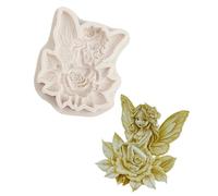Detail Rose Butterfly Fairies Silicone Mold for Baking Fondant Making Cake Decorative Art Projects Silicone Baking Mold