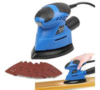 Detail Sander Electric Sander Sanding Machine for Wood, 130W 12000 RPM Mouse Palm Hand Sander with 6 Pieces Sandpapers, Compact Random Orbit Sander Machine with Dust Collector, Multi DIY Power Tool