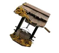 Detailed 1/12 Dollhouses Miniature Corridors Well With Rotating Handle Lifting Bucket For Miniature Layouts Wood Decors