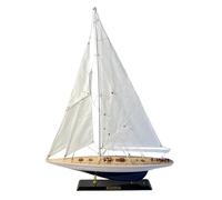 Detailed 50cm long wooden model Enterprise J Class Sailing Yacht | Americas Cup Racing Yacht | Nautical ornament | sailboat model | Enterprise sailing ship model | Fully assembled model boat kit