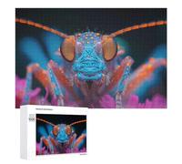 Detailed A Insect Lit by Neon Light Art Puzzle for Adults, 1000 PCS, An Engaging Indoor Activity for Quiet Evenings, for Family Fun