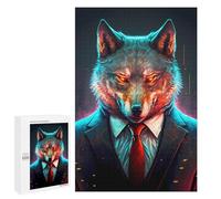 Detailed Alpha Wolf in Suit Art Puzzle for Adults, 1000 PCS, A Satisfying Project for Experienced Puzzlers, for Family Fun