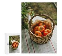 Detailed Basket of Fresh Heirloom Tomatoes Art Puzzle for Adults, 300 PCS, An Engaging Indoor Activity for Quiet Evenings, for Family Fun
