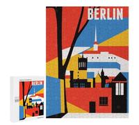 Detailed Berlin Architecture Poster Jigsaw Puzzle, 500 PCS, for Adults, A Rewarding Pastime for Dedicated Jigsaw Fans, for Cosy Nights