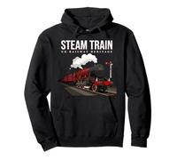 Detailed British Steam Train Enthusiast - UK Railway History Pullover Hoodie