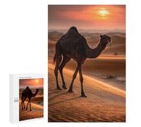 Detailed Camel Desert Sunset Jigsaw Puzzle, 1000 PCS, for Adults, A Creative Way to Unwind after A Busy Day, for Family Nights