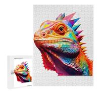 Detailed Chameleon Colorful Face Jigsaw Puzzle, 500 PCS, for Adults, A Creative Way to Unwind after A Busy Day, for Quiet Evenings