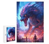 Detailed City Under Dragon's Shadow Art Puzzle for Adults, 1000 PCS, A Satisfying Project for Experienced Puzzlers, for Family Fun