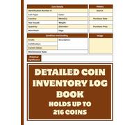 Detailed Coin Inventory Log Book: Coin Organizer | Coin Collecting Checklist | A practical tool to document condition, track value, record origin, and ... your collection professionally organized.