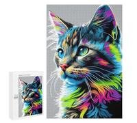 Detailed Colorful Abstract Cat Art-2 Jigsaw Puzzle, 1000 PCS, for Adults, A Creative Way to Unwind after A Busy Day, for Creative Downtime