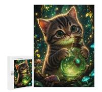 Detailed Cute Kitten with Magic Potion Art Puzzle for Adults, 500 PCS, An Engaging Indoor Activity for Quiet Evenings, for Cosy Nights