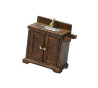 Detailed Dollhouse Bathroom Sink and Cabinet Set 1/16 Scale Pretend Play Kitchen Accessories Dollhouse Toy Accessories