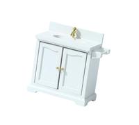 Detailed Dollhouse Bathroom Sink and Cabinet Set 1/16 Scale Pretend Play Kitchen Accessories Dollhouse Toy Accessories