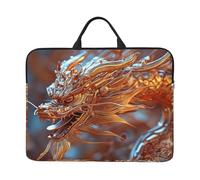 Detailed Drawing Of The Golden Dragon Notebook Carrying Case With Handle Laptop 14 Inch Computer Sleeve For Women Men Padded Cover Laptop Bag