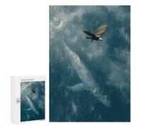 Detailed Eagle And Whale Above The Ocean Jigsaw Puzzle, 300 PCS, for Adults, A Creative Way to Unwind after A Busy Day, for Family Nights