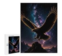 Detailed Eagle Soaring through The Cosmos Jigsaw Puzzle, 500 PCS, for Adults, A Creative Way to Unwind after A Busy Day, for Creative Downtime