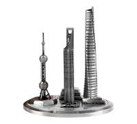 Detailed Electroplated Shanghai Orientals Pearls Tower Architectural Replicas Alloys Construction For Display Or Collectors Polisheds Electroplating Architecture Display Piece