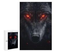 Detailed Evil Black Wolf Portrait Jigsaw Puzzle, 1000 PCS, for Adults, A Creative Way to Unwind after A Busy Day, for Quiet Evenings