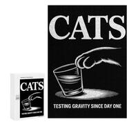 Detailed Funny Cat Physics Testing Gravity Since Day One, Math Joke Art Puzzle for Adults, 300 PCS, A Satisfying Project for Experienced Puzzlers, for Cosy Nights