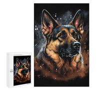 Detailed German Shepherd Portrait Art Print Jigsaw Puzzle, 1000 PCS, for Adults, Shared Puzzle Time for Family And Friends, for Cosy Nights Indoors