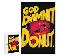 Detailed God Dammit Donut Cave Scene Art Puzzle for Adults, 1000 PCS, An Engaging Indoor Activity for Quiet Evenings, for Cosy Nights