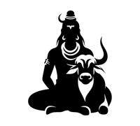 Detailed Hindu god Lord Shiva Silhouette Artwork Set Fine Carving Stickers 40x50.1cm Do not Damage The Wall Surface Black