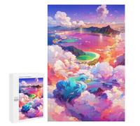Detailed Island Paradise Beyond The Clouds Art Puzzle for Adults, 1000 PCS, A Satisfying Project for Experienced Puzzlers, for Cosy Nights
