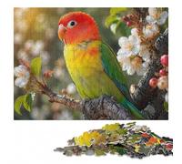 Detailed Jigsaw Puzzle for Adults, Colorful Lovebird Portrait, 500 Pieces | Section-by-section building - easier piece organisation alone or together.