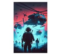 Detailed Jigsaw Puzzle for Adults, Helicopter Swarm Silhouette, 1000 PCS