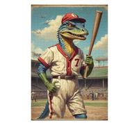Detailed Jigsaw Puzzle for Adults, Jurassic Baseball Star 7, 1000 PCS
