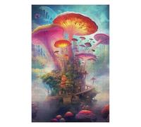 Detailed Jigsaw Puzzle for Adults, Mystical Mushroom City, 1000 PCS